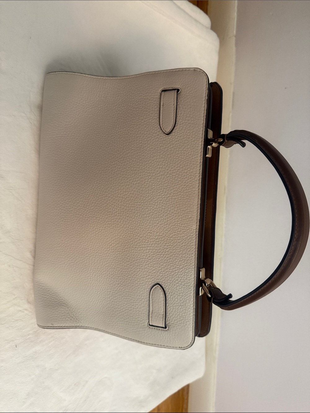 Coach Cream Leather Top-Handle Satchel with Turnlock - Picture 17 of 17